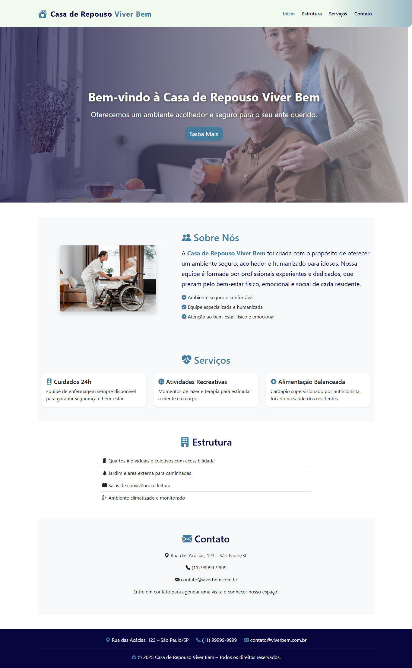 Casa Viver Bem - Site Institucional